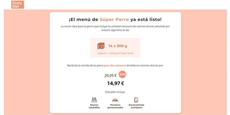 descuento directo del cincuenta por ciento en dogfydiet